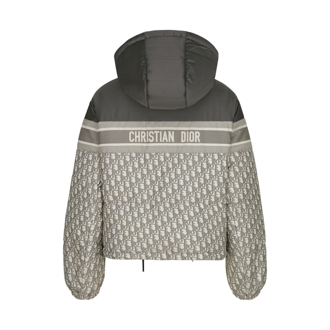 (W) 디올 플리스 실크 퍼퍼 자켓 그레이 에크루 오블리크 퀼티드 테크니컬 태피터((W) Dior Reversible Cropped Puffer Jacket Gray Ecru Oblique Quilted Technical Taffeta) - 2