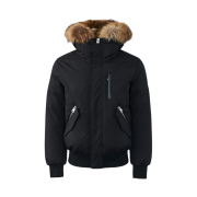 Mackage Dixon 2-In-1 Nordic Tech Down Bomber with Natural Fur Black Silver