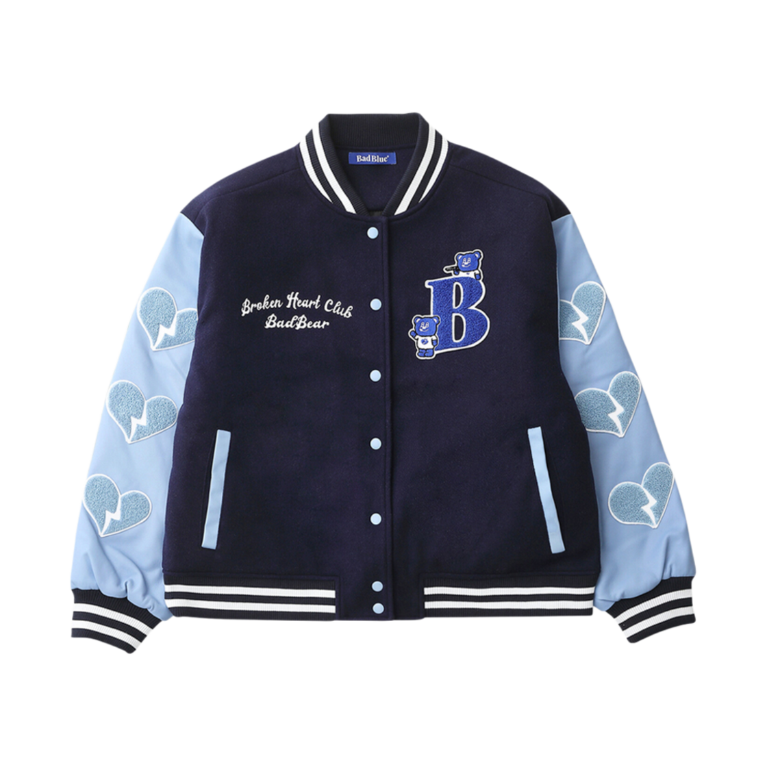 배드블루 베드베어 바시티 자켓 네이비(BadBlue Badbear Varsity Jacket Navy)