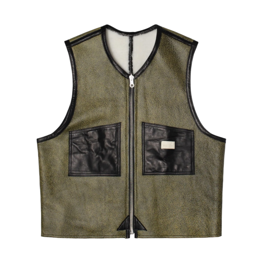 스투시 x 아워레가시 워크샵 리버시블 셔링 베스트 네온 그린 블랙 셔링(Stussy x Our Legacy Work Shop Reversible Shearling Vest Neon Green Black Shearling) - 1