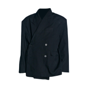 Project G/R Biker Oversized Washed Blazer Double Black