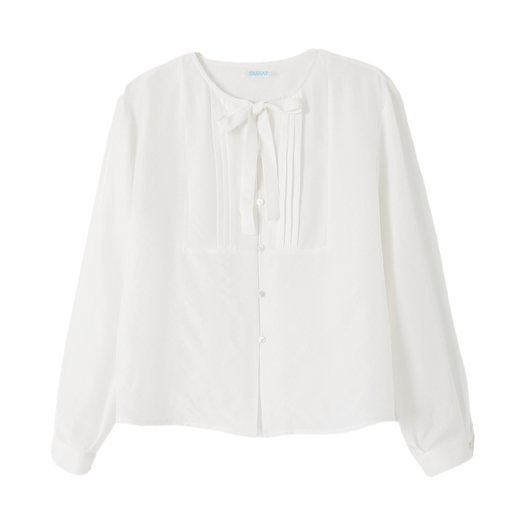 P0000BWD Tannat T/T Vondel Tie Blouse White