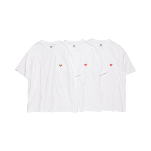 HM29CS043 Human Made Pocket T-Shirt White Set (3 Pack)