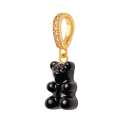 Crystal Haze Nostalgia Bear with Pave Connector Gold Black
