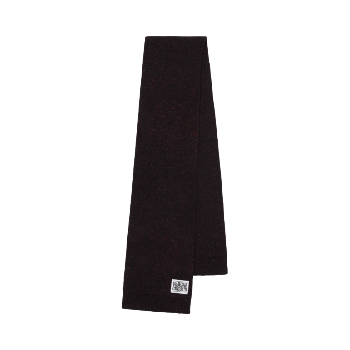 - Marithe Francois Girbaud Classic Logo Label Melange Muffler Burgundy