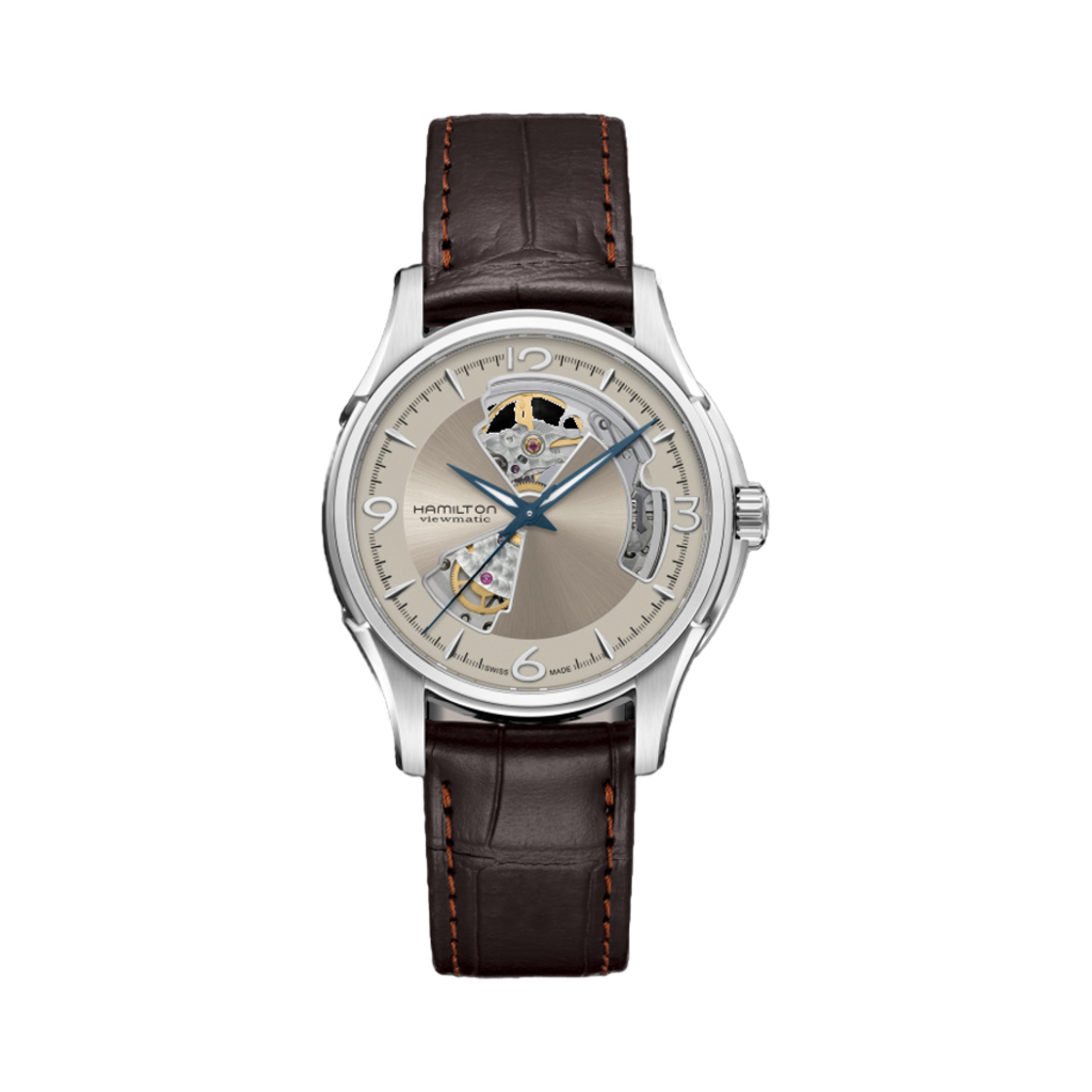 해밀턴 재즈마스터 오픈 하트 오토 40mm 스테인리스 스틸 카프 레더 실버(Hamilton Jazzmaster Open Heart Auto 40mm Stainless Steel Calf Leather Silver) - 1