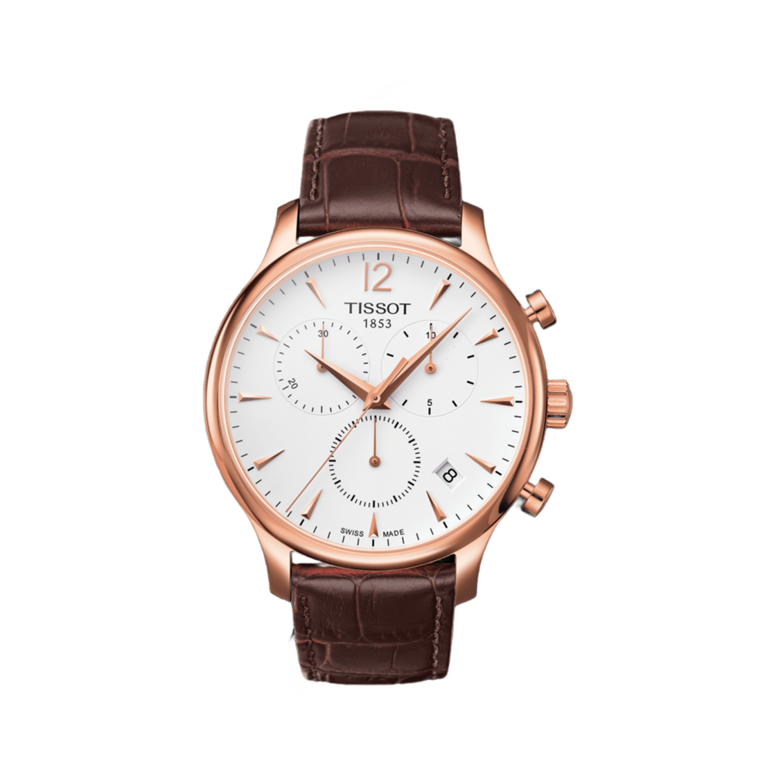 티쏘 트레디션 크로노그래프 42mm 쿼츠 로즈 골드 실버 브라운(Tissot Tradition Chronograph 42mm Quartz Rose Gold Silver Brown) - 1