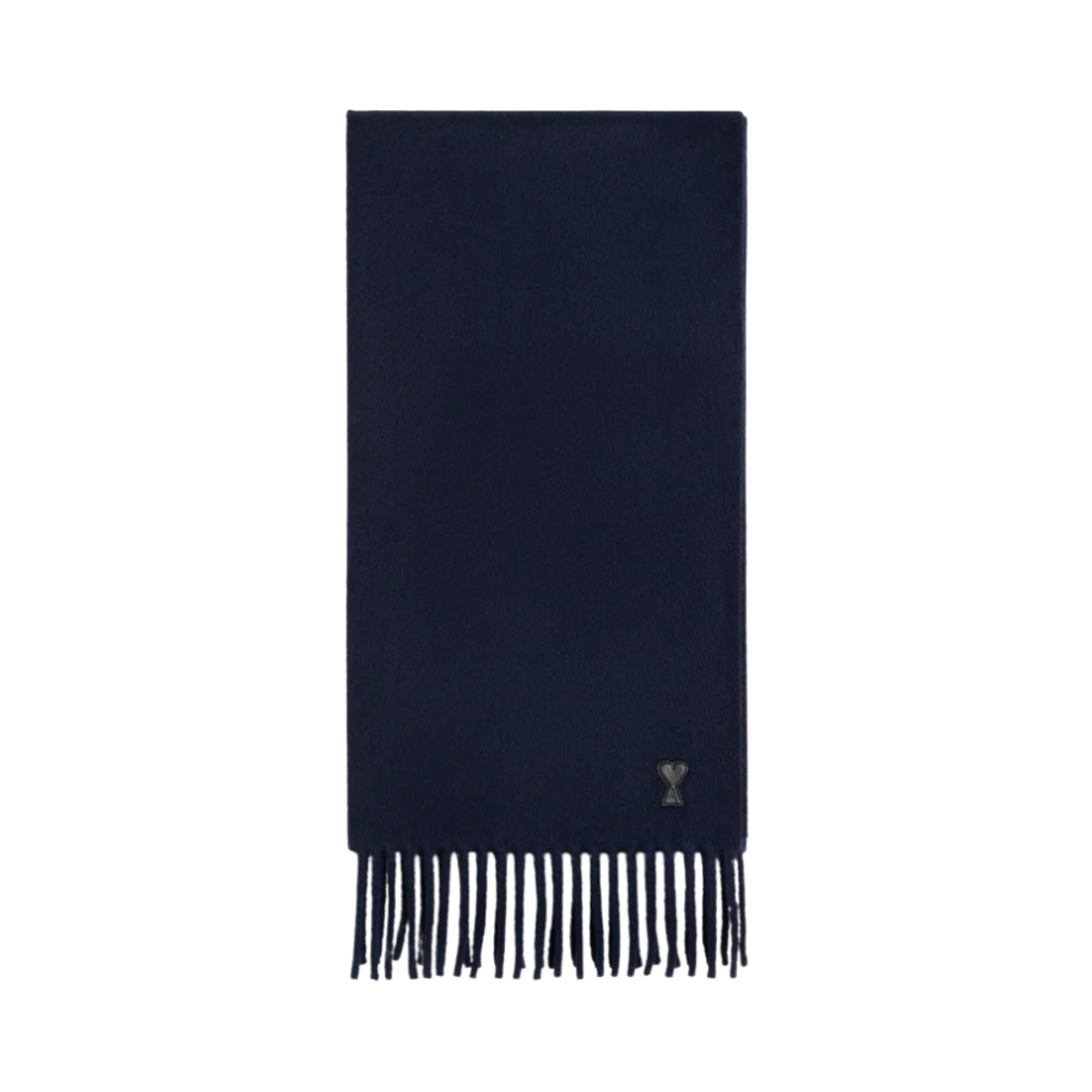 USF421-AW0059-4011 AMI de Coeur Leather Patch Muffler Navy Blue