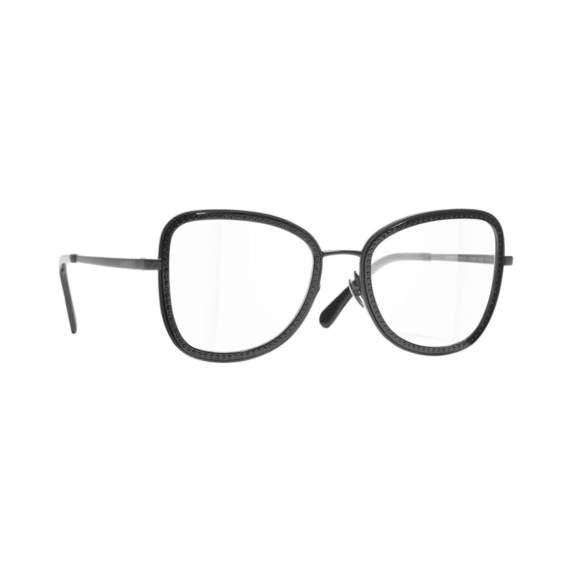 샤넬 스퀘어 프레임 메탈 스트라스 & 블랙(Chanel Square Eyeglasses Metal Strass & Black) - 2
