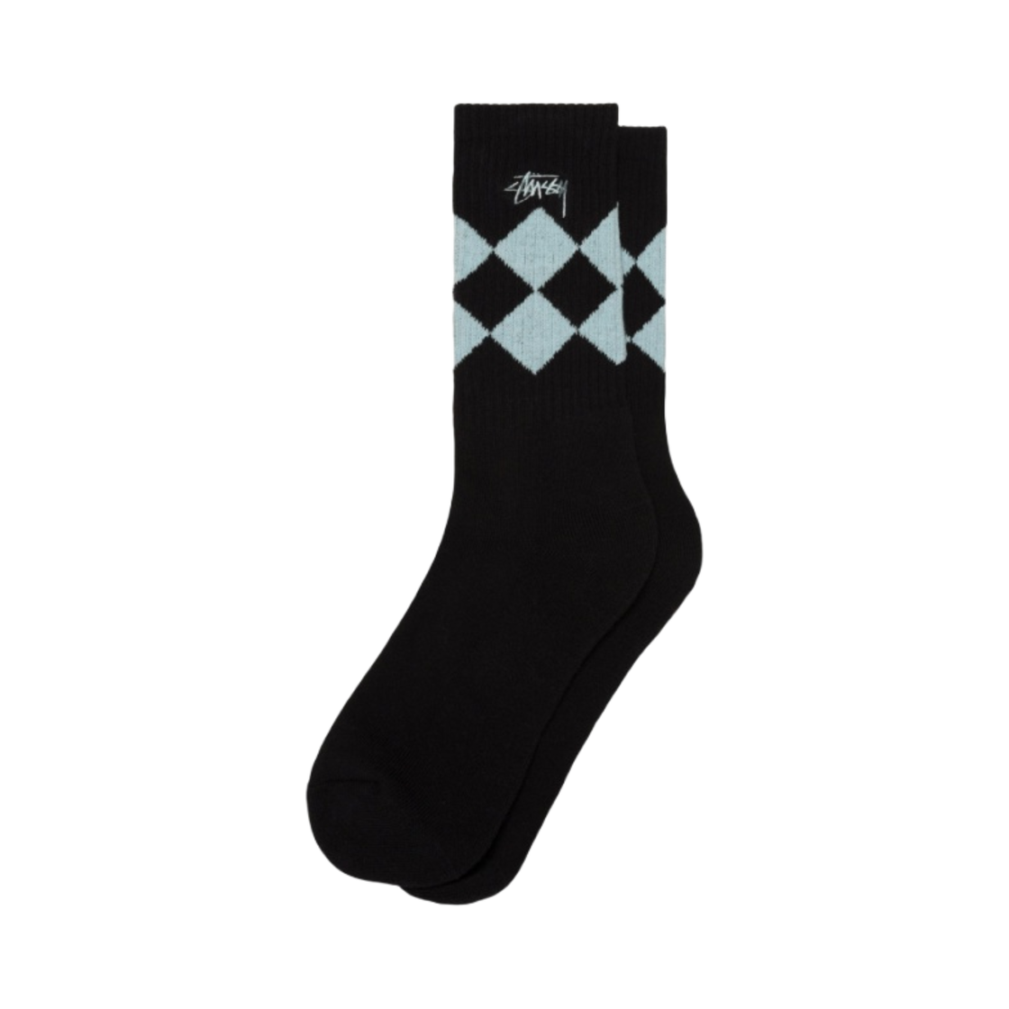스투시 아가일 자카드 크루 삭스 블랙(Stussy Argyle Jacquard Crew Socks Black) - 1
