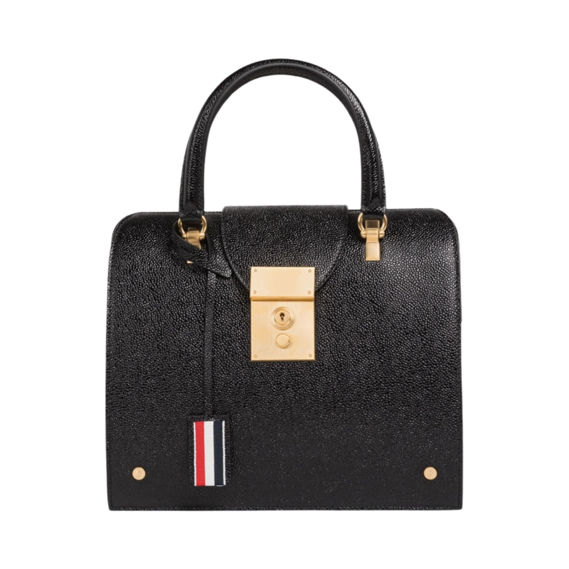 톰브라운 미세스 톰 페블 텍스처 사첼백 블랙(Thom Browne Mrs Thom Pebble Texture Satchel Bag Black) - 1