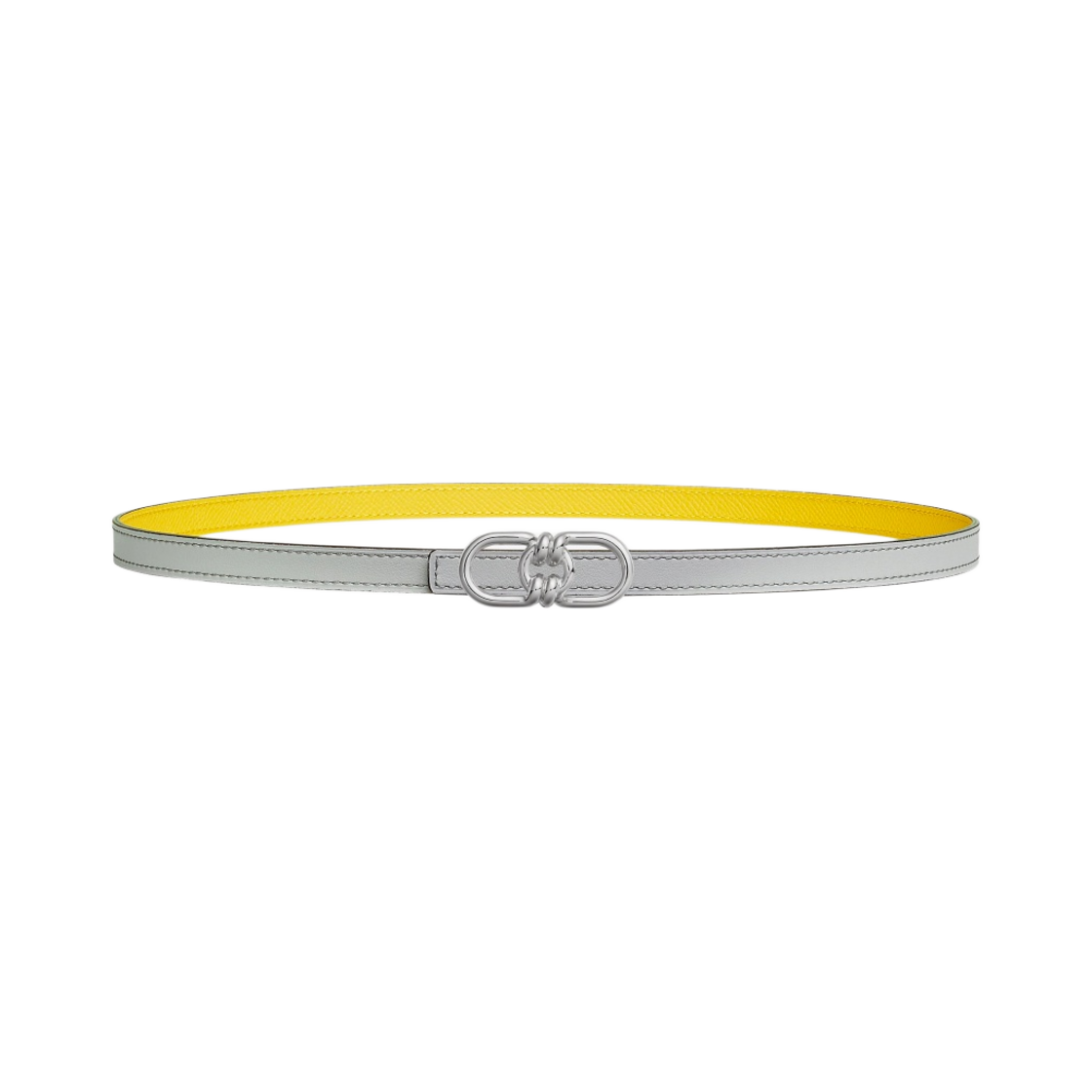 (W) 에르메스 쁠레성쓰 벨트 버클 & 리버서블 가죽 스트랩 13mm & 실버 블루 글라시에 죤 드 나폴리((W) Hermes Plaisance Belt Buckle & Reversible Leather Strap 13mm & Silver Bleu Glacier Jaune De Naples) - 1