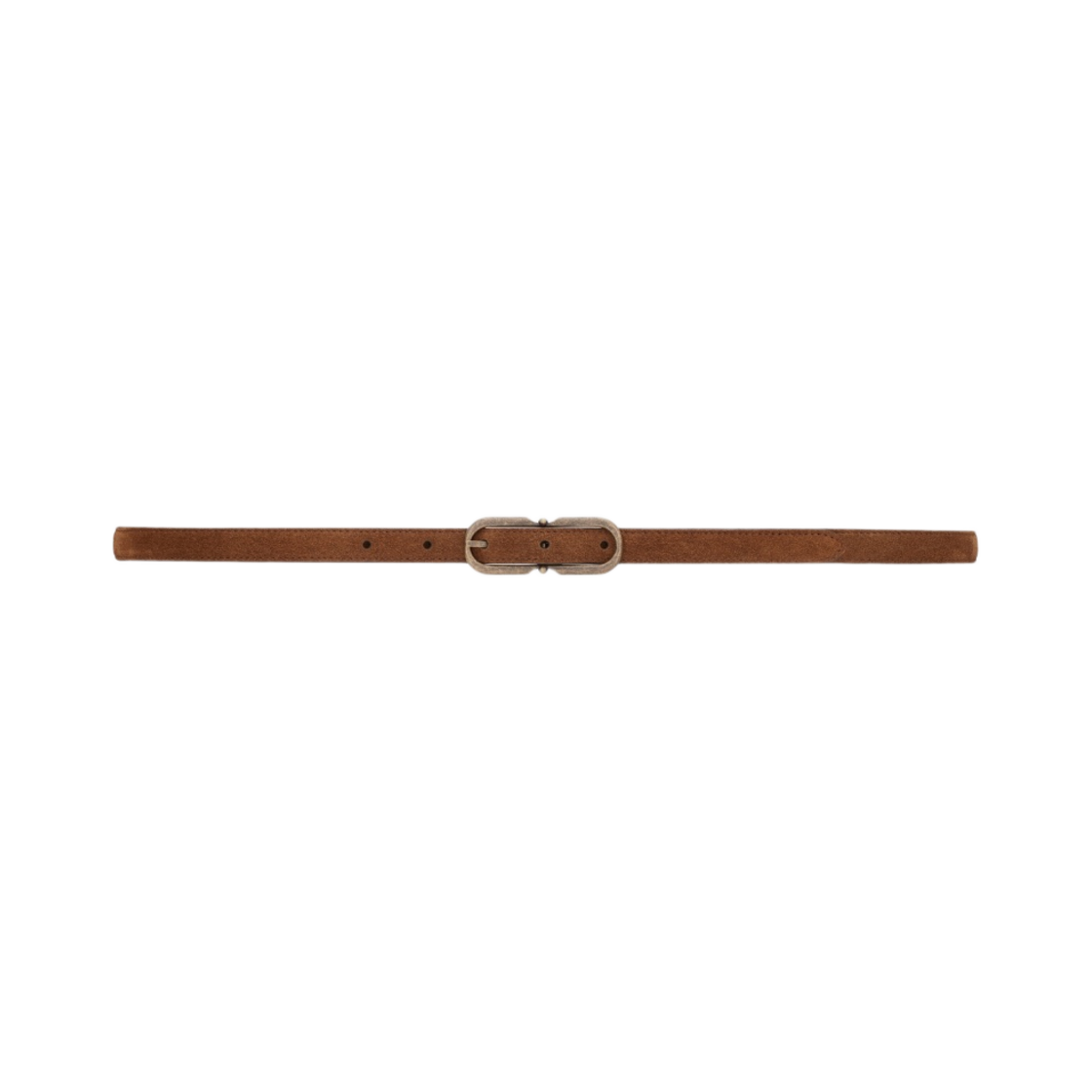 생로랑 알롱기 버클 씬 벨트 에이지드 스웨이드 다크 랜드(Saint Laurent Allongee Buckle Thin Belt In Aged Suede Dark Land) - 1