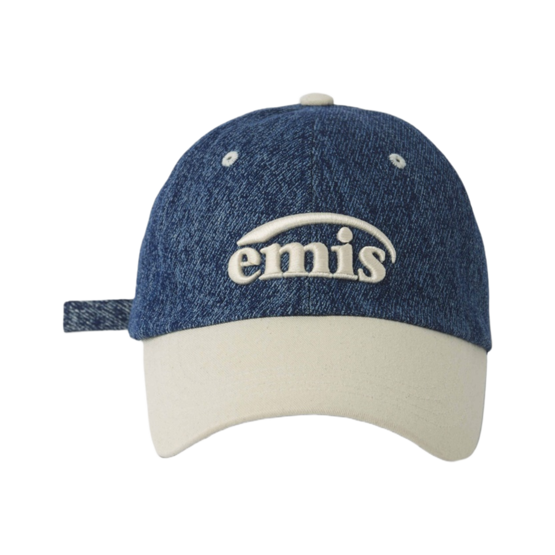 이미스 뉴 로고 데님 볼캡 다크 블루 데님 아이보리(Emis New Logo Denim Ball Cap Dark Blue Denim Ivory) - 2
