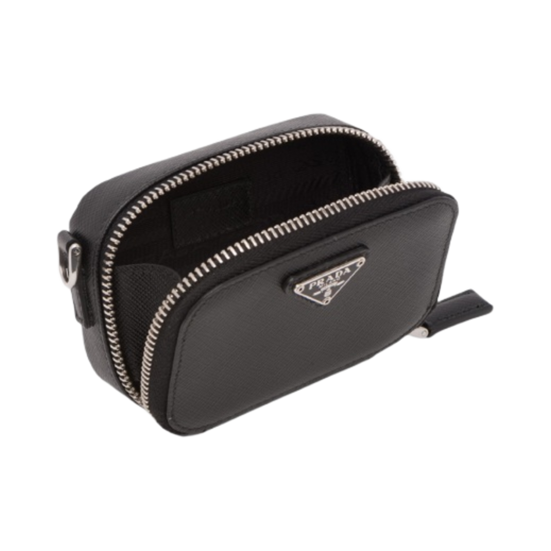 프라다 사피아노 레더 미니 파우치 블랙(Prada Saffiano Leather Mini Pouch Black) - 2