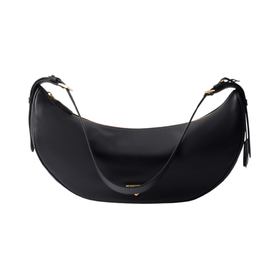 프라다 데미룬 라지 레더 숄더백 블랙(Prada Demi-Lune Large Leather Shoulder Bag Black)