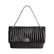 Balenciaga Monaco Large Chain Bag Quilted Black