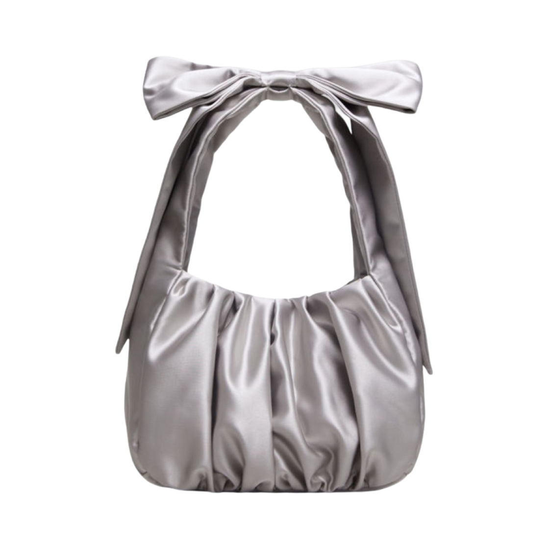 앤아더스토리즈 새틴 보우백 실버(& Other Stories Satin Bow Bag Silver)