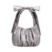 & Other Stories Satin Bow Bag Silver