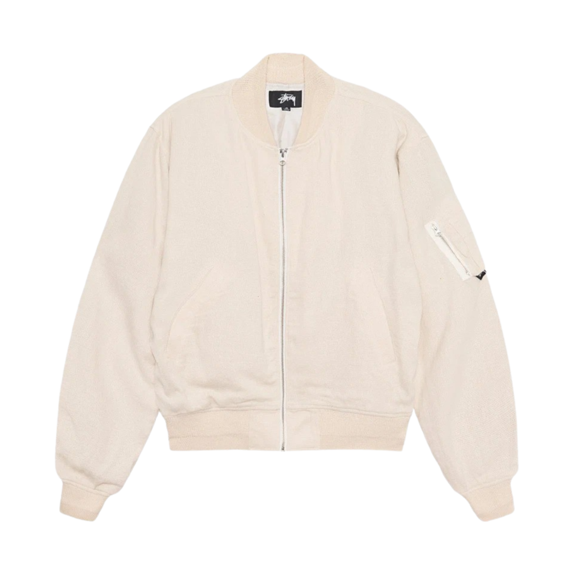 KM4AOTBST237EC Stussy Linen Beach Bomber Natural