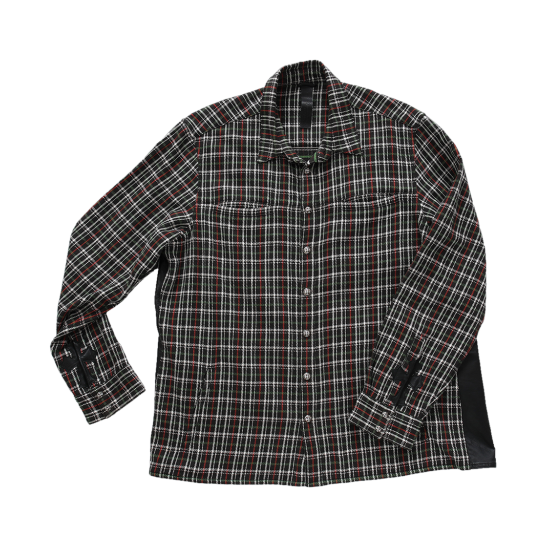 888839393939 Hansroom Chrome Hearts Leather Patch Shirt Jacket