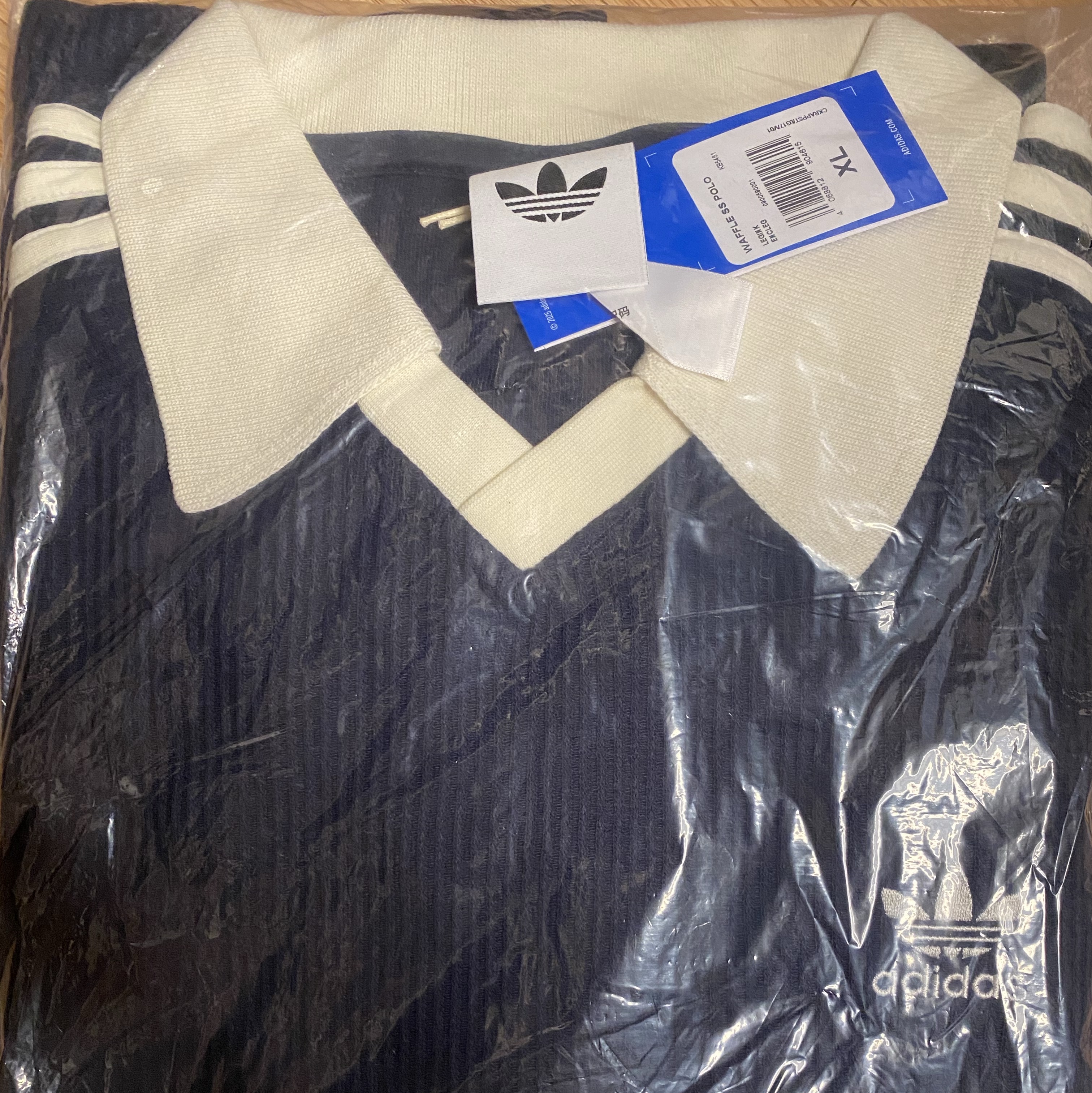 Adidas Waffle Short Sleeve Polo Shirt Navy - KR Sizing 착용 스타일