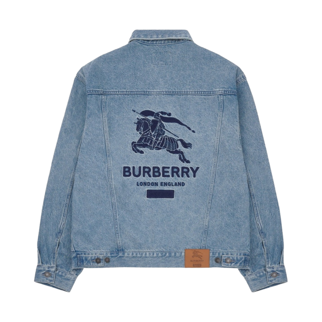 슈프림 x 버버리 데님 트러커 자켓 워시드 블루 - 22SS(Supreme x Burberry Denim Trucker Jacket Washed Blue - 22SS)