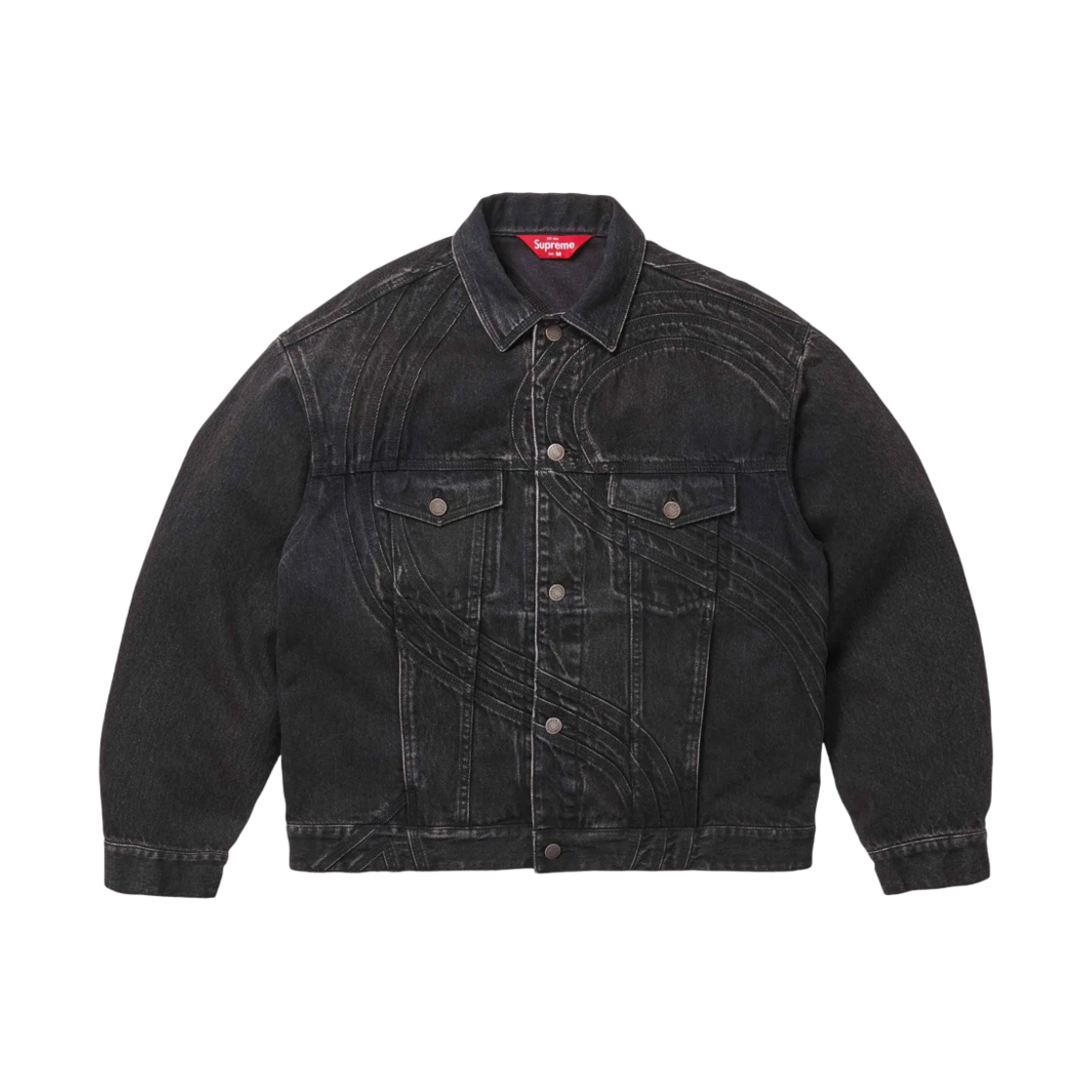 슈프림 S 로고 데님 트러커 자켓 워시드 블랙 - 24SS(Supreme S Logo Denim Trucker Jacket Washed Black - 24SS)