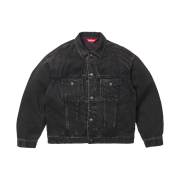 Supreme S Logo Denim Trucker Jacket Washed Black - 24SS