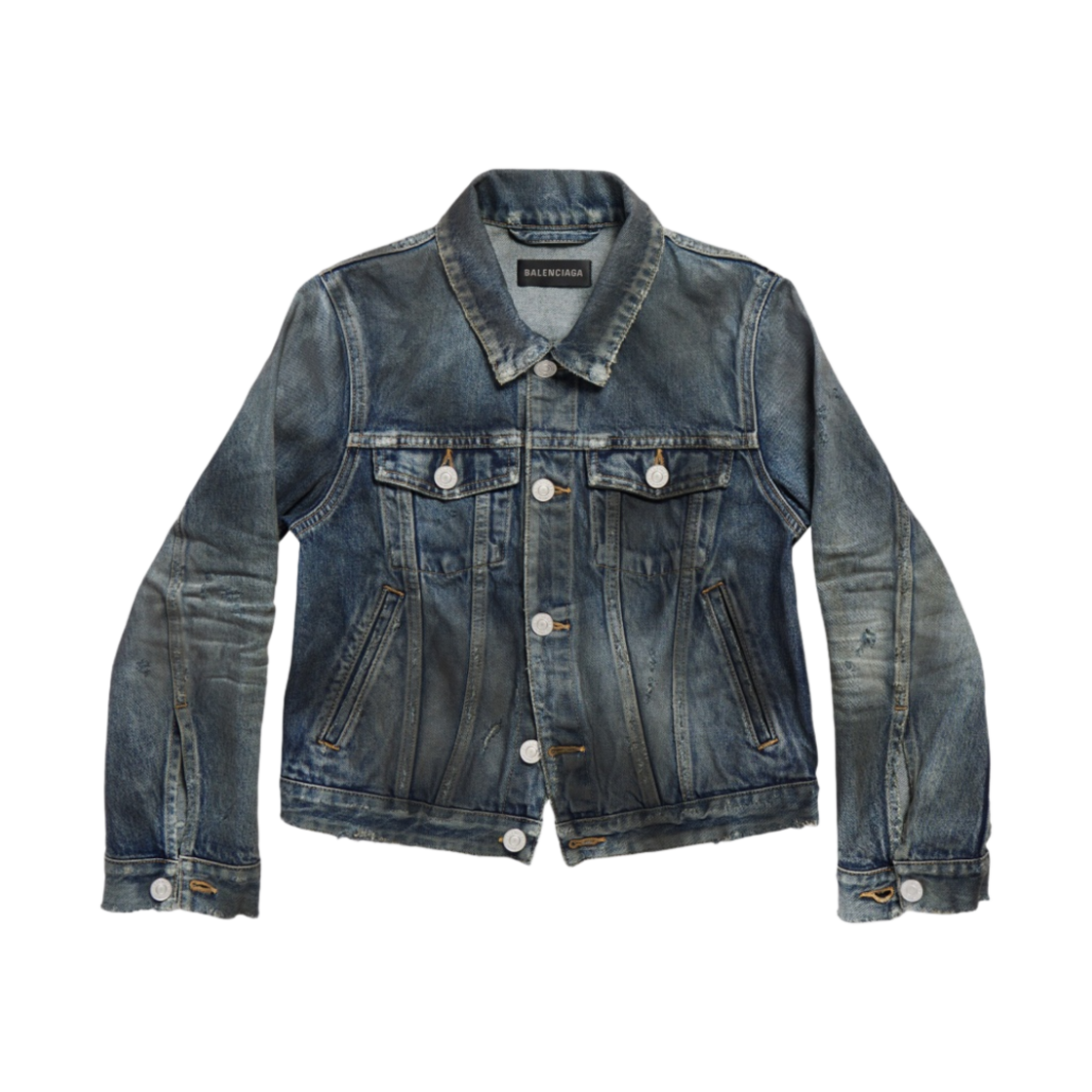 (W) 발렌시아가 슈렁크 데님 자켓 라이트 블루((W) Balenciaga Shrunk Denim Jacket Light Blue) - 1