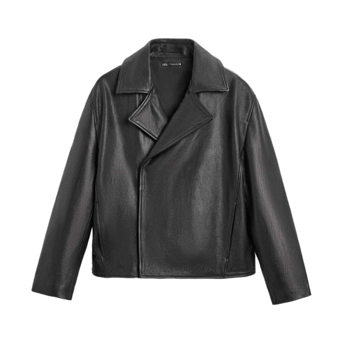 자라 레더 크롭 핏 트렌치 코트 블랙(Zara Leather Cropped Fit Trench Coat Black)