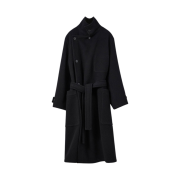 Lemaire Caban Wool Wrap Coat Black
