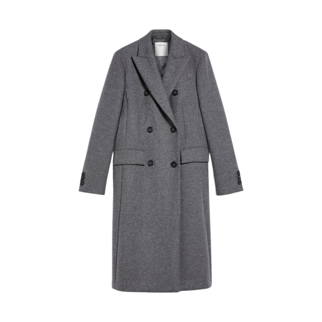 (W) 막스마라 스포츠맥스 아두아 울 앤 캐시미어 코트 미디움 그레이((W) Max Mara Sportmax Adua Wool and Cashmere Coat Medium Grey) - 1