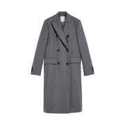 (W) Max Mara Sportmax Adua Wool and Cashmere Coat Medium Grey