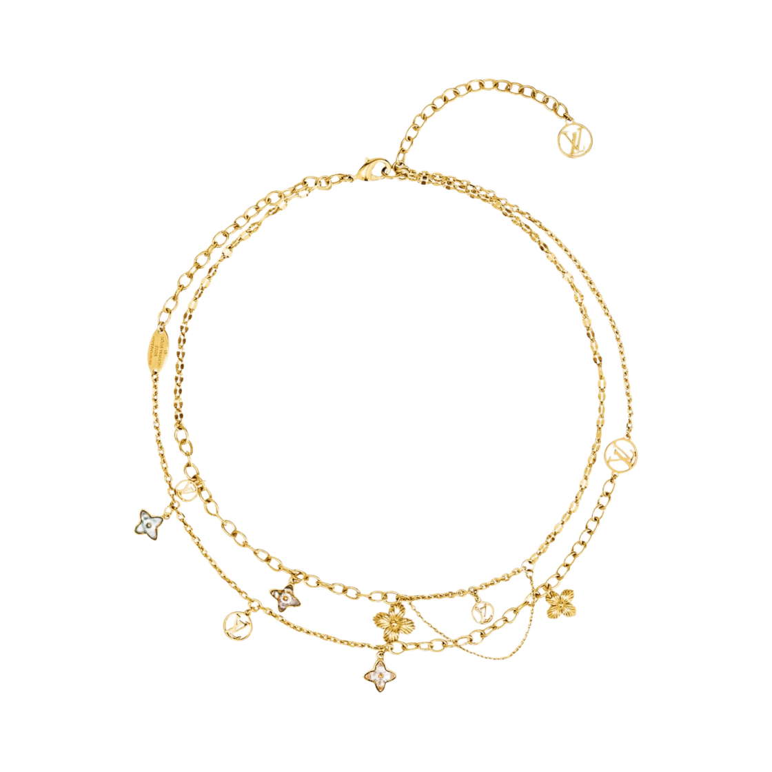(W) 루이비통 블루밍 스트라스 네클리스 골드((W) Louis Vuitton Blooming Strass Necklace Gold) - 1