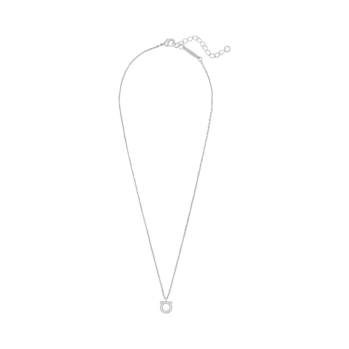 (W) 페라가모 간치니 스몰 크리스탈 네클리스 브래스 글래스 & 팔라듐((W) Ferragamo Gancini Small Crystals Necklace Brass Glass & Palladium)