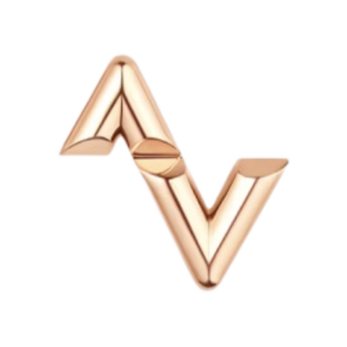 (W) 루이비통 LV 볼트 업사이드 다운 스터드 18K 핑크 골드 (1 피스)((W) Louis Vuitton LV Volt Upside Down Stud 18K Pink Gold (1 Piece)) - 1