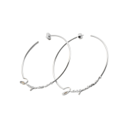 (W) Jacquemus Les Creoles Jacquemus Signature Logo Hoop Earrings Silver