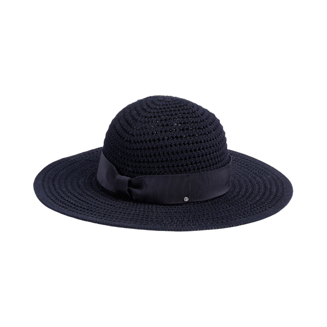 구찌 크로쉐 코튼 와이드 브림 햇 다크 블루(Gucci Crochet Cotton Wide Brimmed Hat Dark Blue) - 1