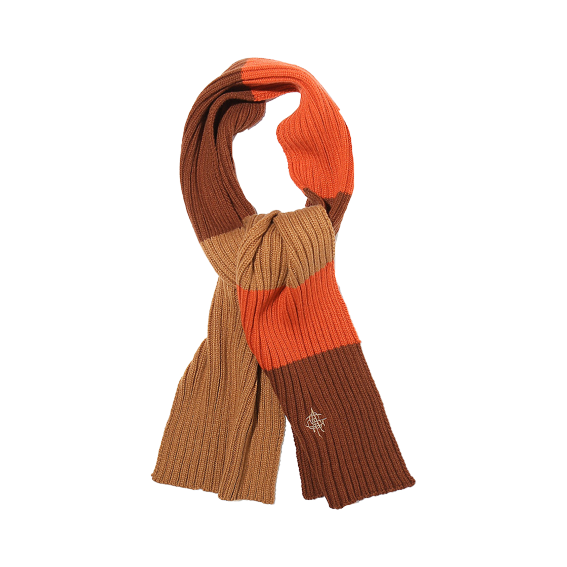 오가프 스트라이프 니트 머플러 브라운(Ogarp Stripe Knit Muffler Brown)