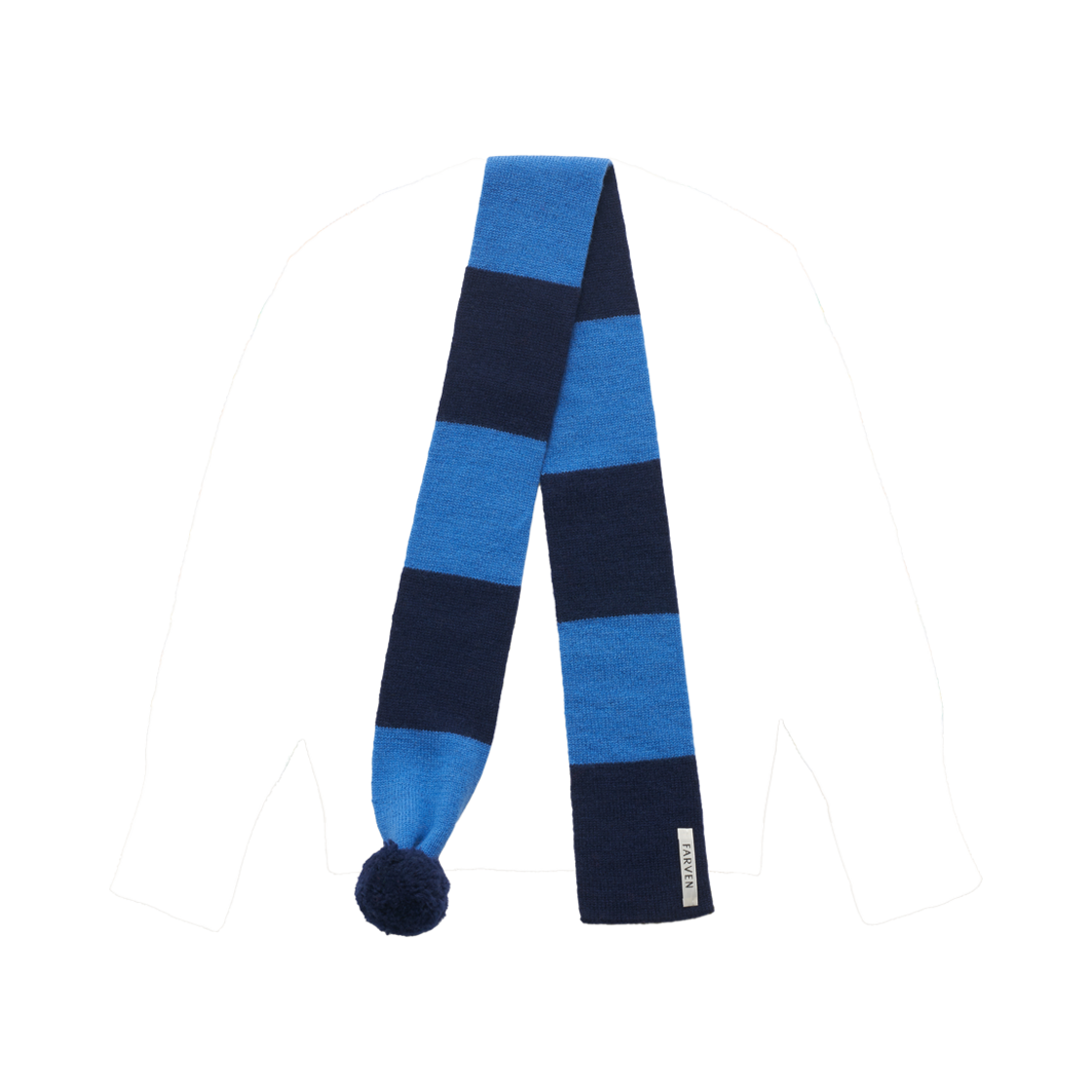 FV24D_MF01FB000 [2nd reorder] FARVEN Pompom Wool Muffler Frozen Blue