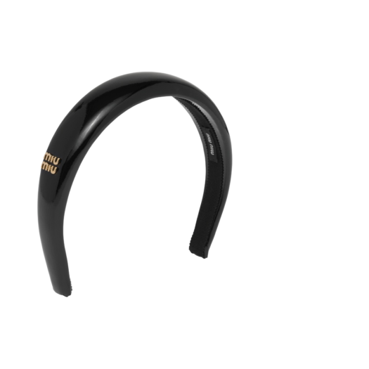 5IH025-069-F0002 (W) Miu Miu Patent Leather Headband Black