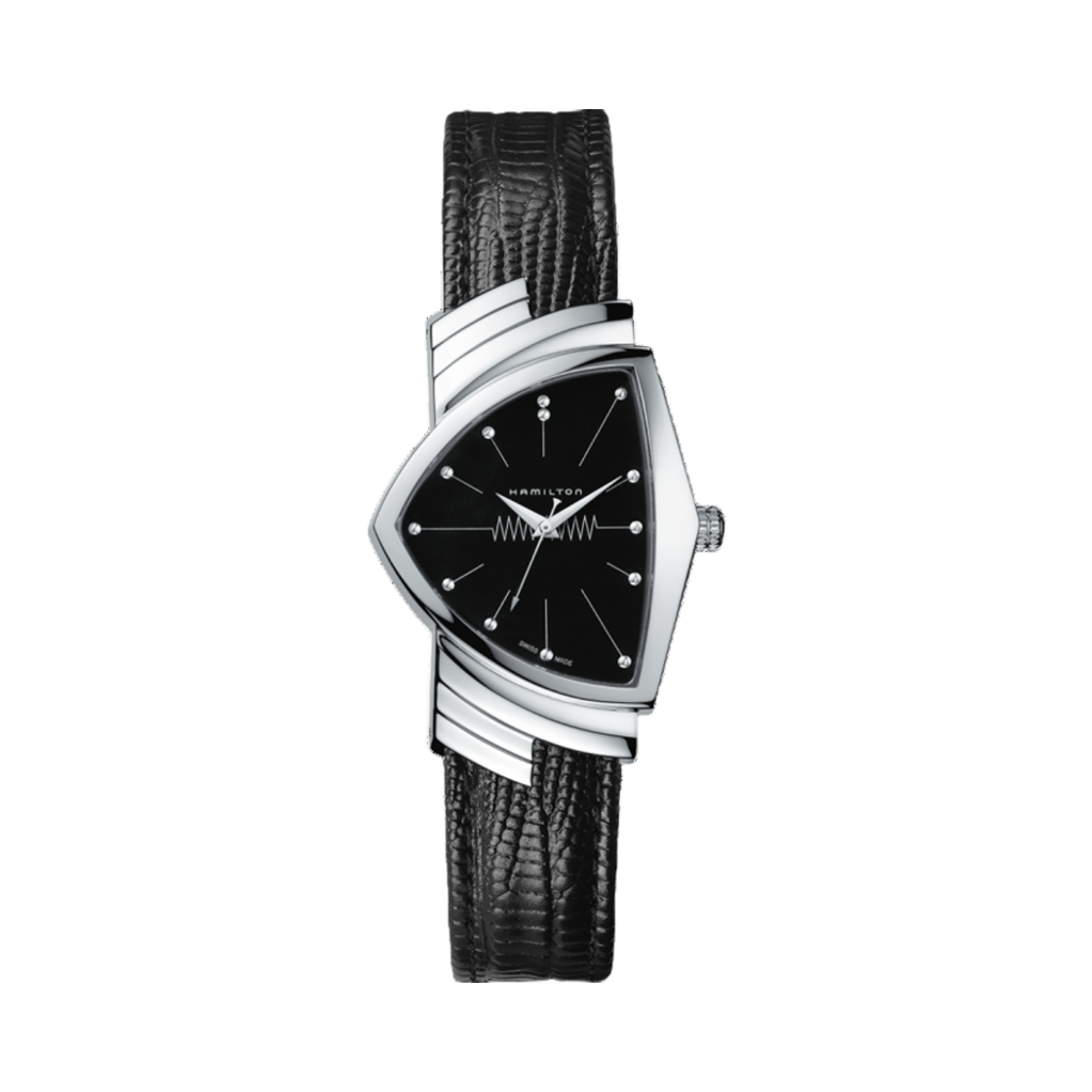 H24411732 Hamilton Ventura Quartz Stainless Steel Cow Leather Black