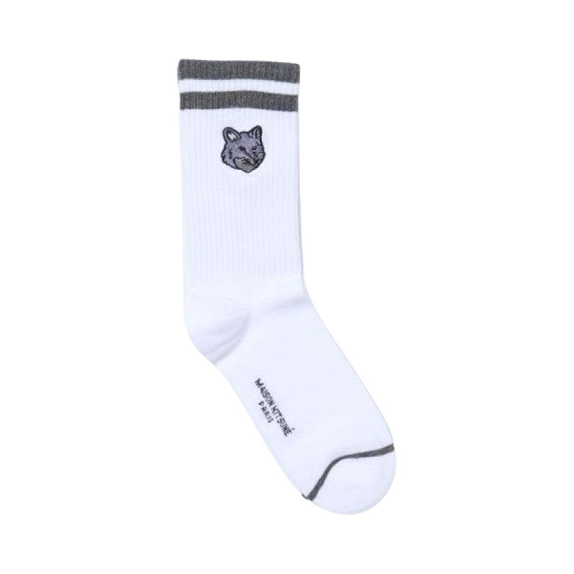 MM06430KT0014-H170 Maison Kitsune Bold Fox Head Socks Dark Grey Melange