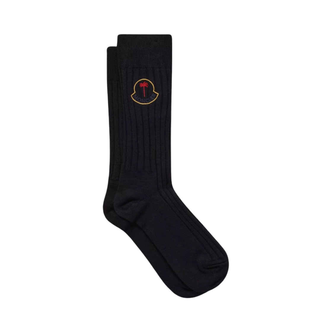 몽클레르 x 팜 엔젤스 로고 울 삭스 네이비 블루 - 23FW(Moncler x Palm Angels Logo Wool Socks Navy Blue - 23FW)