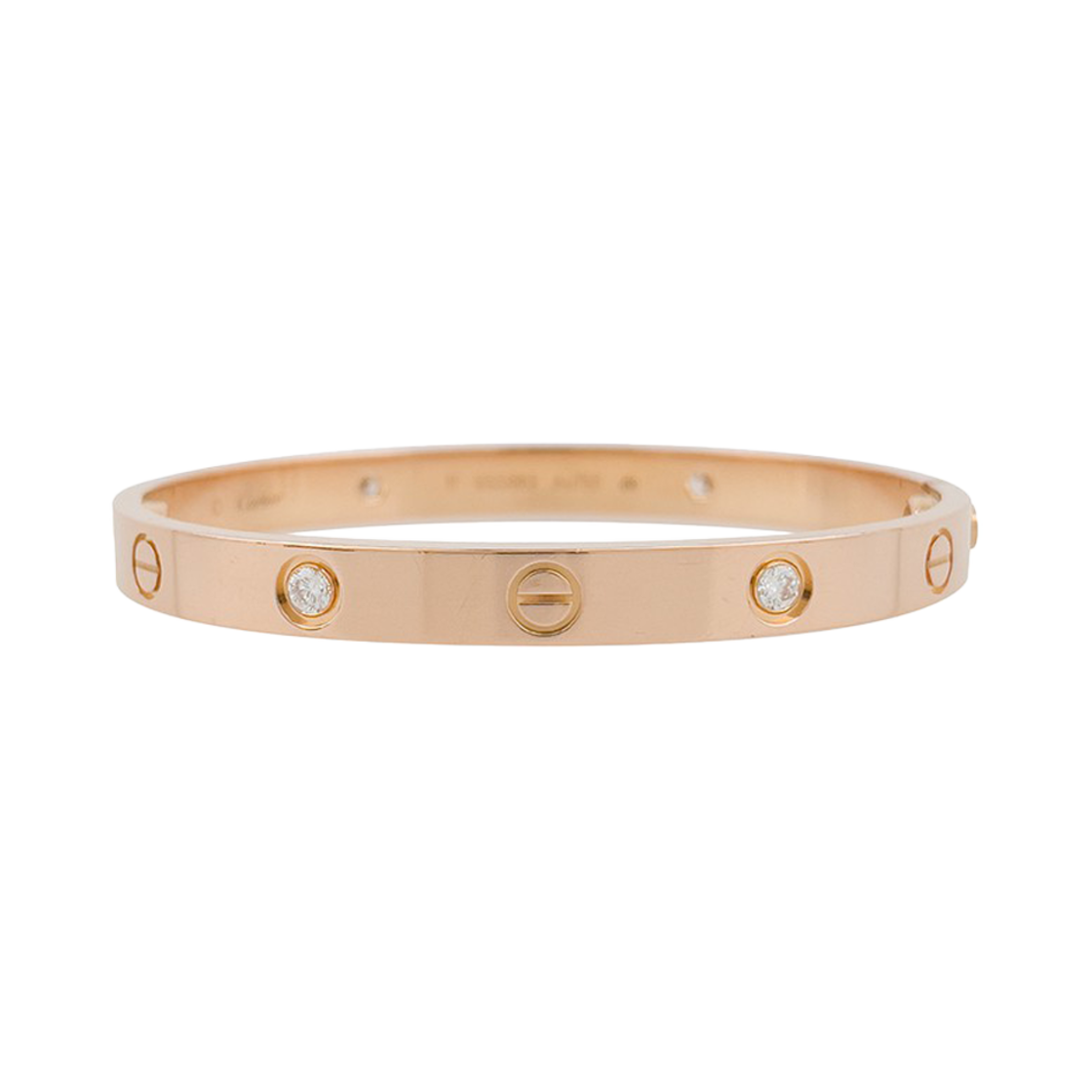 ITL9FH7O2TMK Cartier Love Bracelet Size 17 18K Pink Gold Diamond