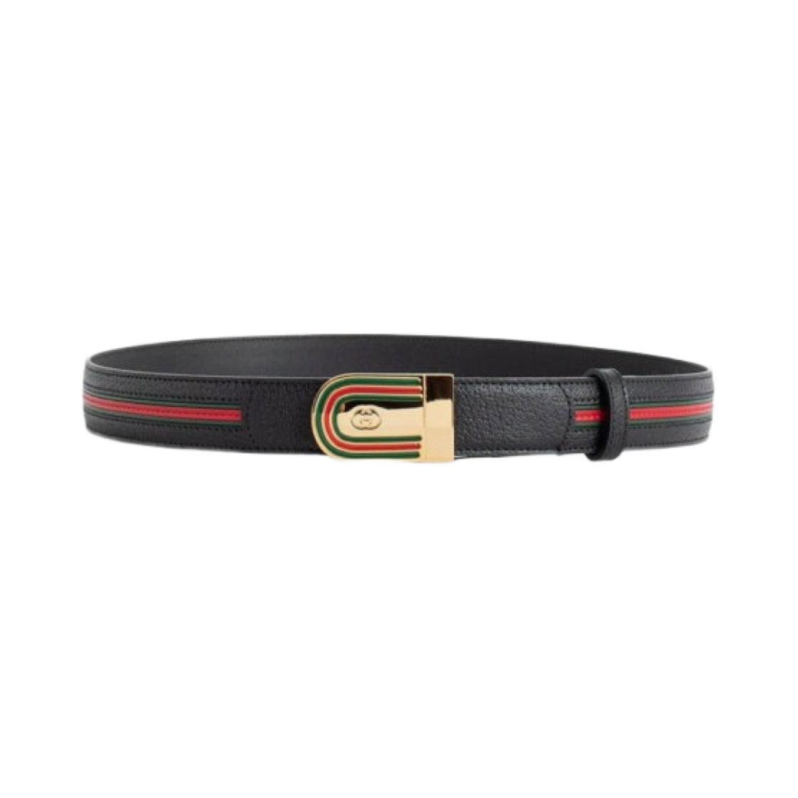 715601-AAA6Y-1071 Gucci Interlocking Web Tape Belt Black
