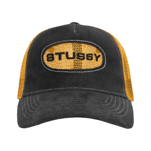 스투시 로우 프로 트러커 컷아웃 레더 스냅백 네이비 | Stussy