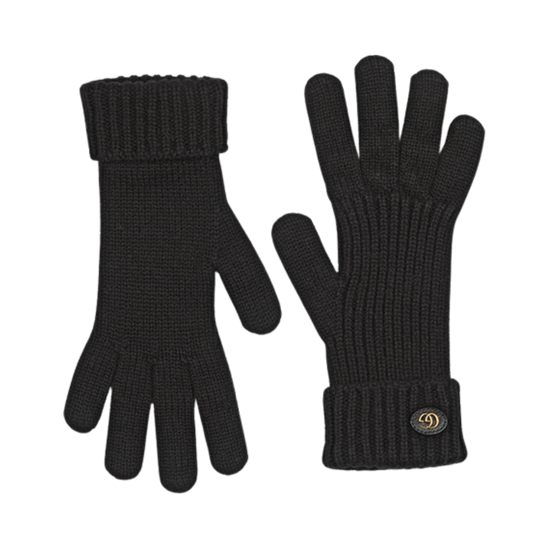 788503-3GB02-1000 Gucci Wool Cashmere Gloves with Double G Black