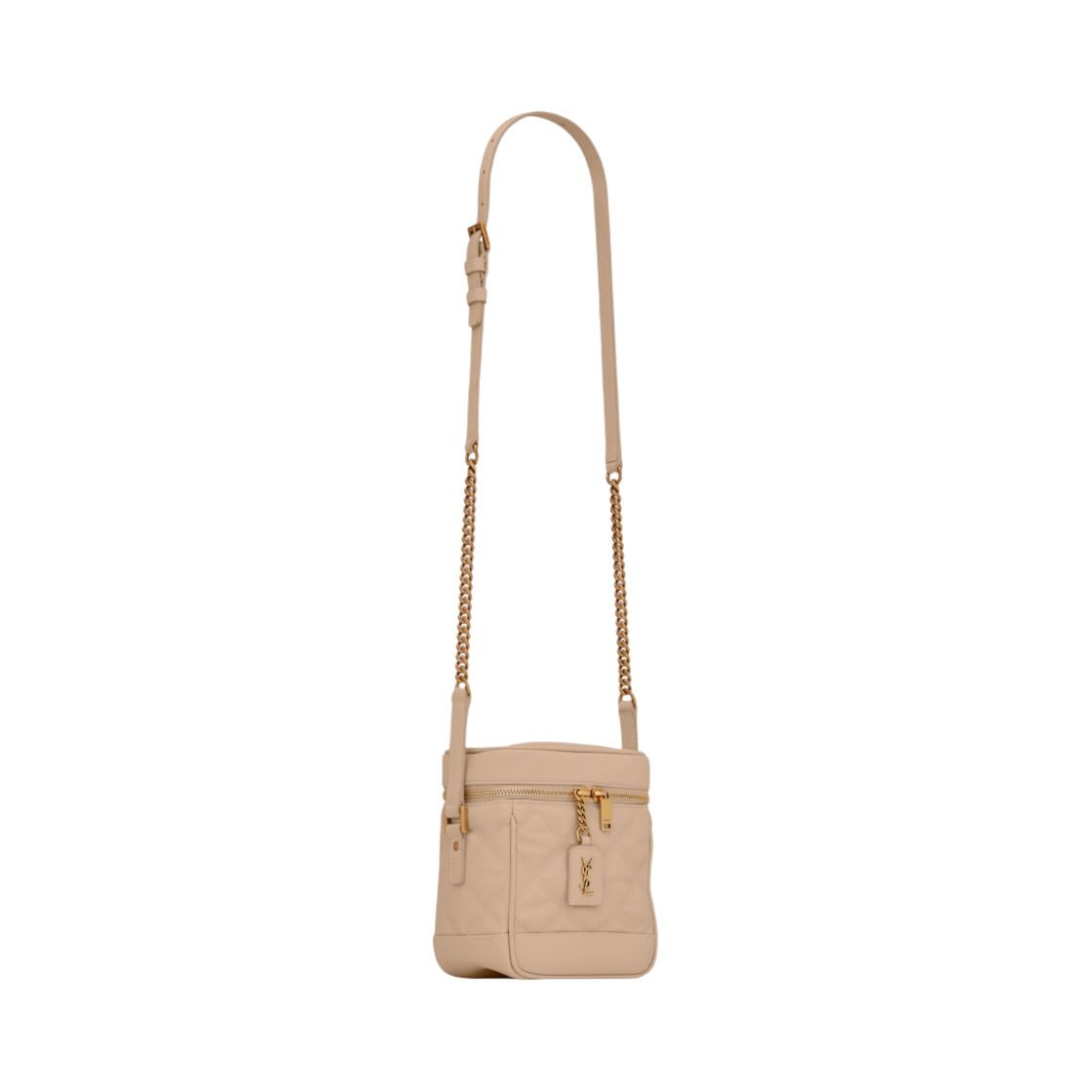생로랑 그랑 드 뿌드르 엠보스 퀼티드 레더 베니티백 다크 베이지(Saint Laurent Vanity Bag in Quilted Grain de Poudre Embossed Leather Dark Beige) - 2
